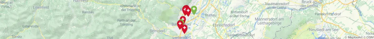 Kartenansicht für Apotheken-Notdienste in der Nähe von Sooß (Baden, Niederösterreich)